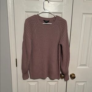 Simply Vera Vera Wang Purple Crew Neck Sweater Ribbed Knit
